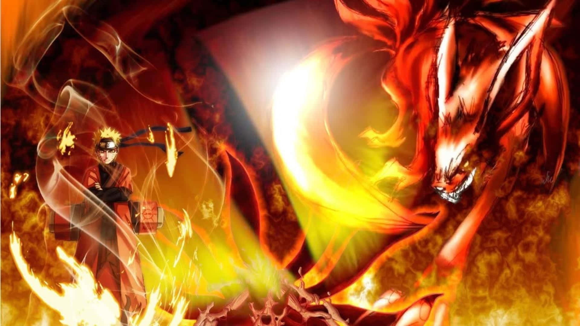 Feel The Fire Of Naruto's 9 Tails Background