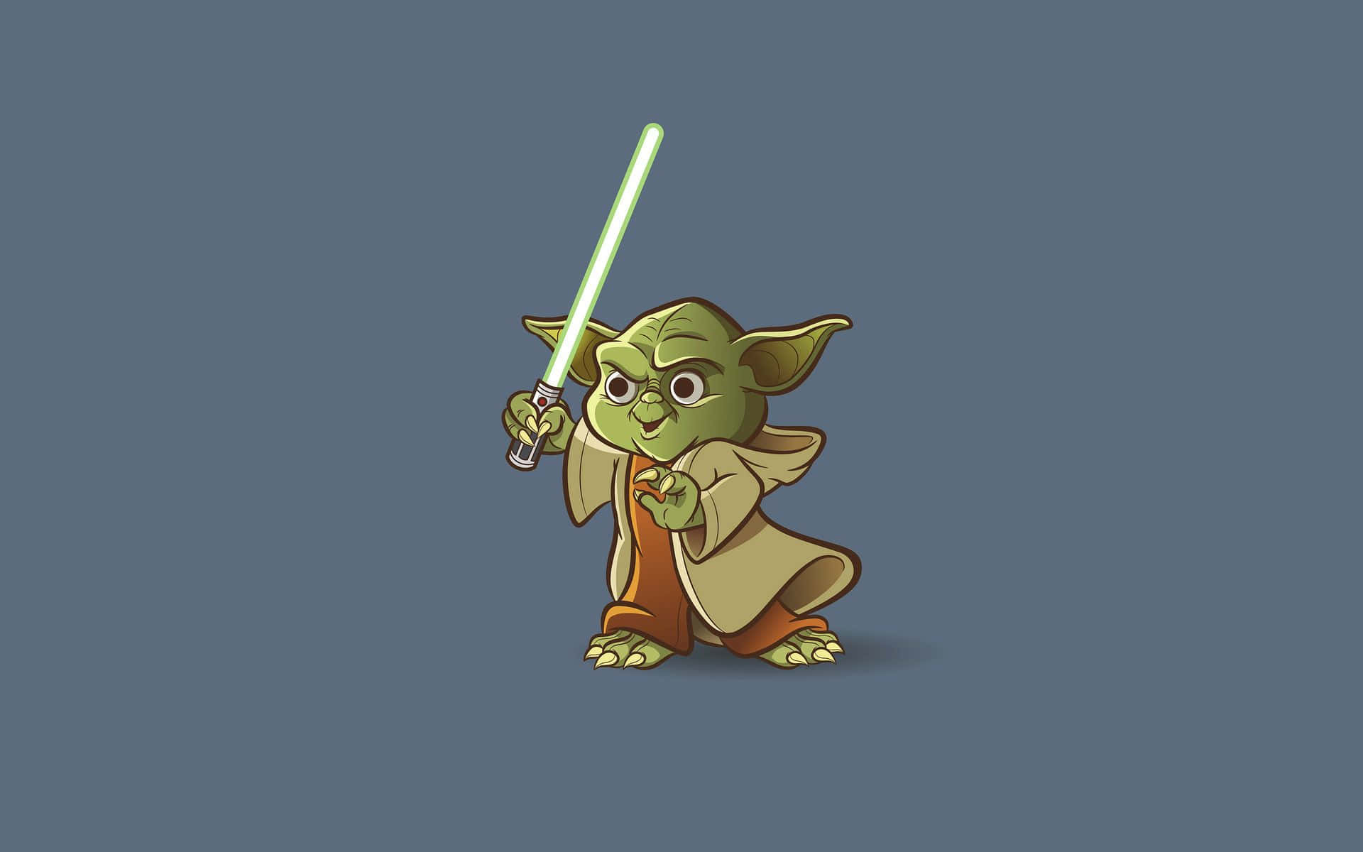 Feel The Force With Cartoon Yoda Background