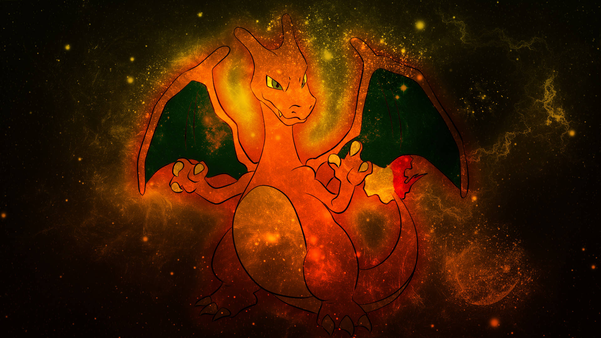 Feel The Magic Of Charizard In This Translucent Galaxy Background