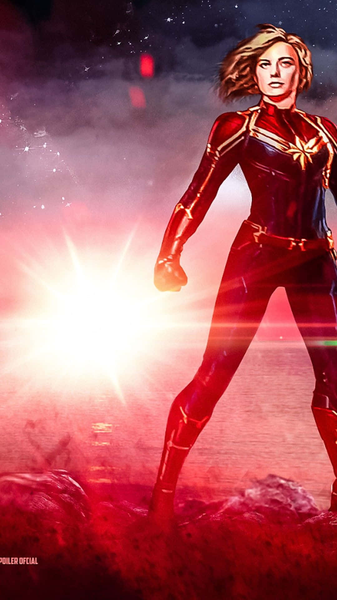 Feel The Power Of Captain Marvel From Your Screen Background
