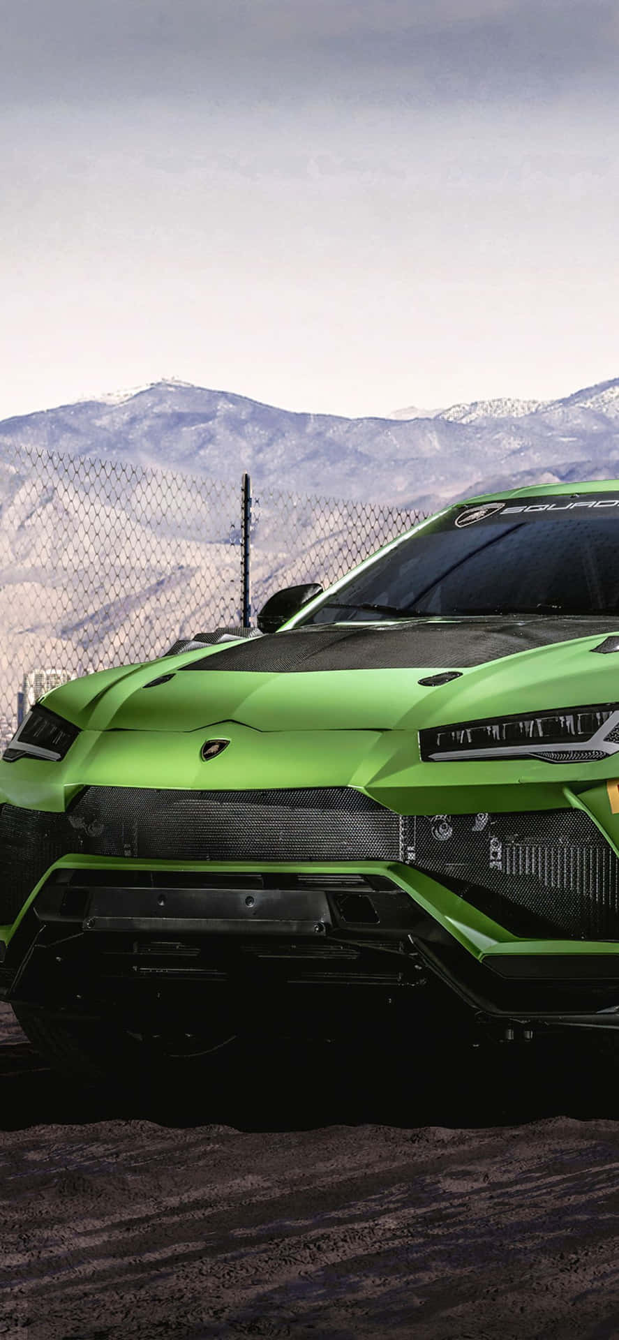 Feel The Power Of Driving A Green Lamborghini Background