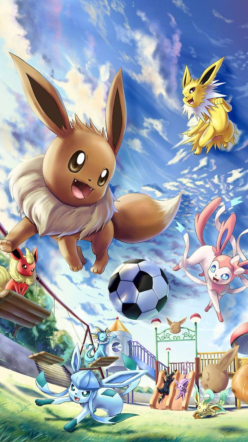 Feel The Power Of Eevee With The Sleek And Stylish Design Of The Iphone! Background