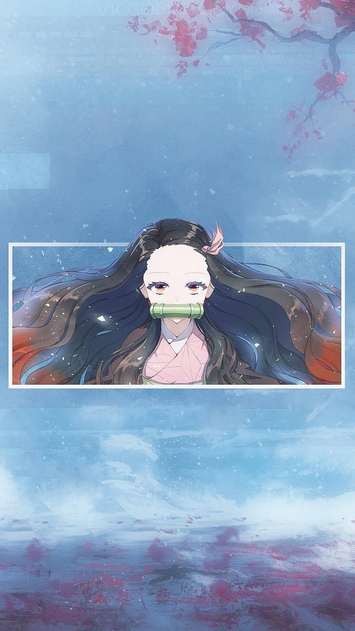 Feel The Power Of Nezuko On Your Iphone Background