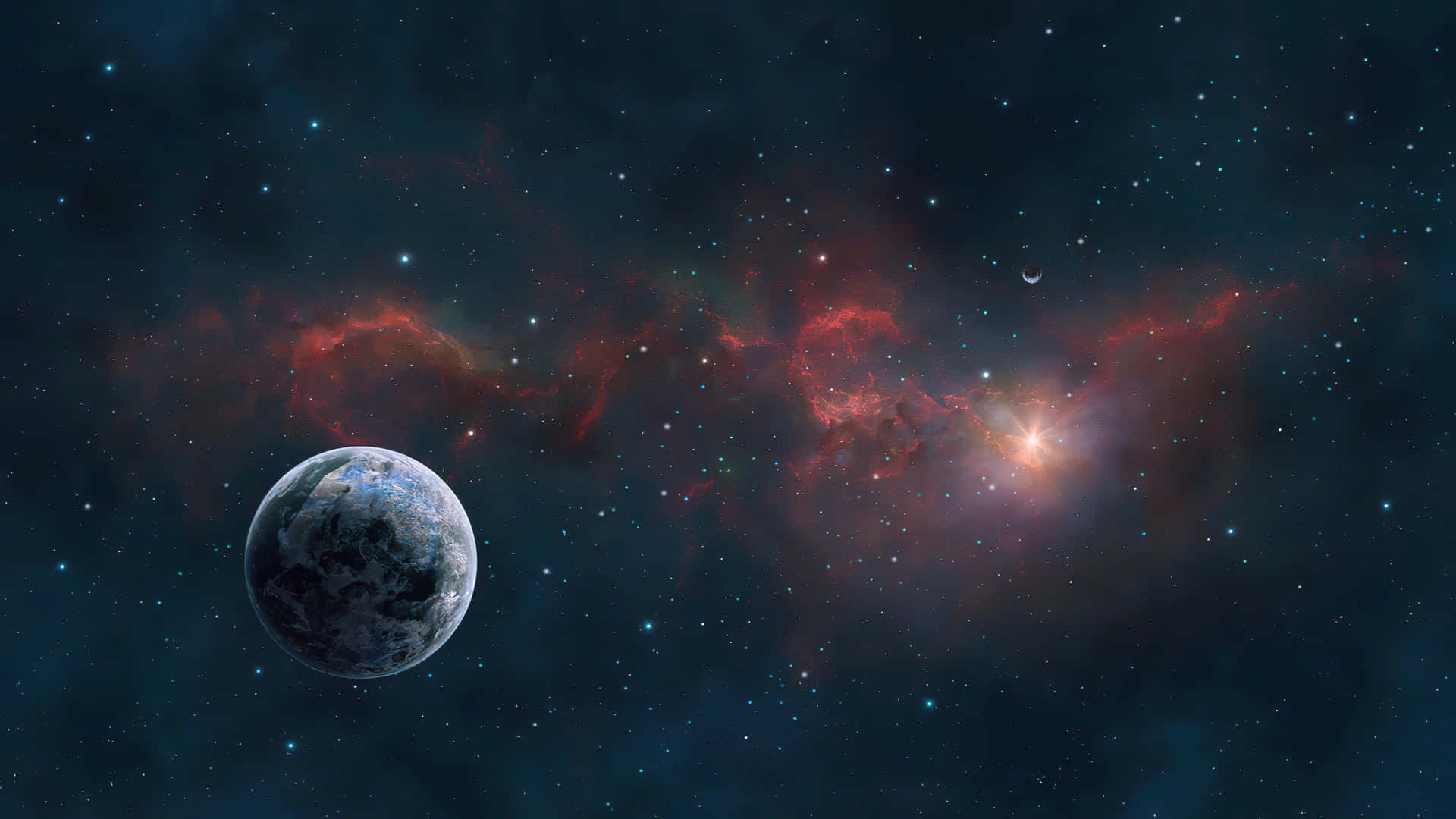 Feel The Power Of The Universe With This Captivating Outer Space Scene. Background