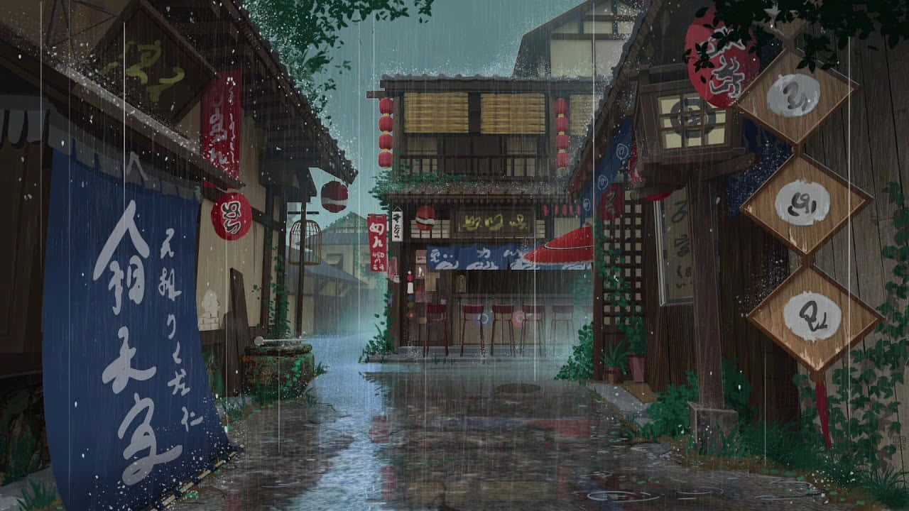 Feel The Rain In The Anime World Background