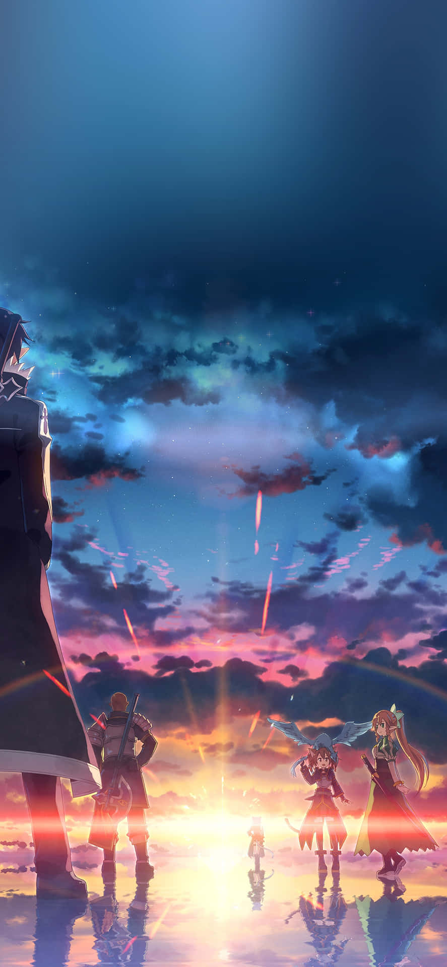 Feel The Serenity Of The Anime Sunset Background