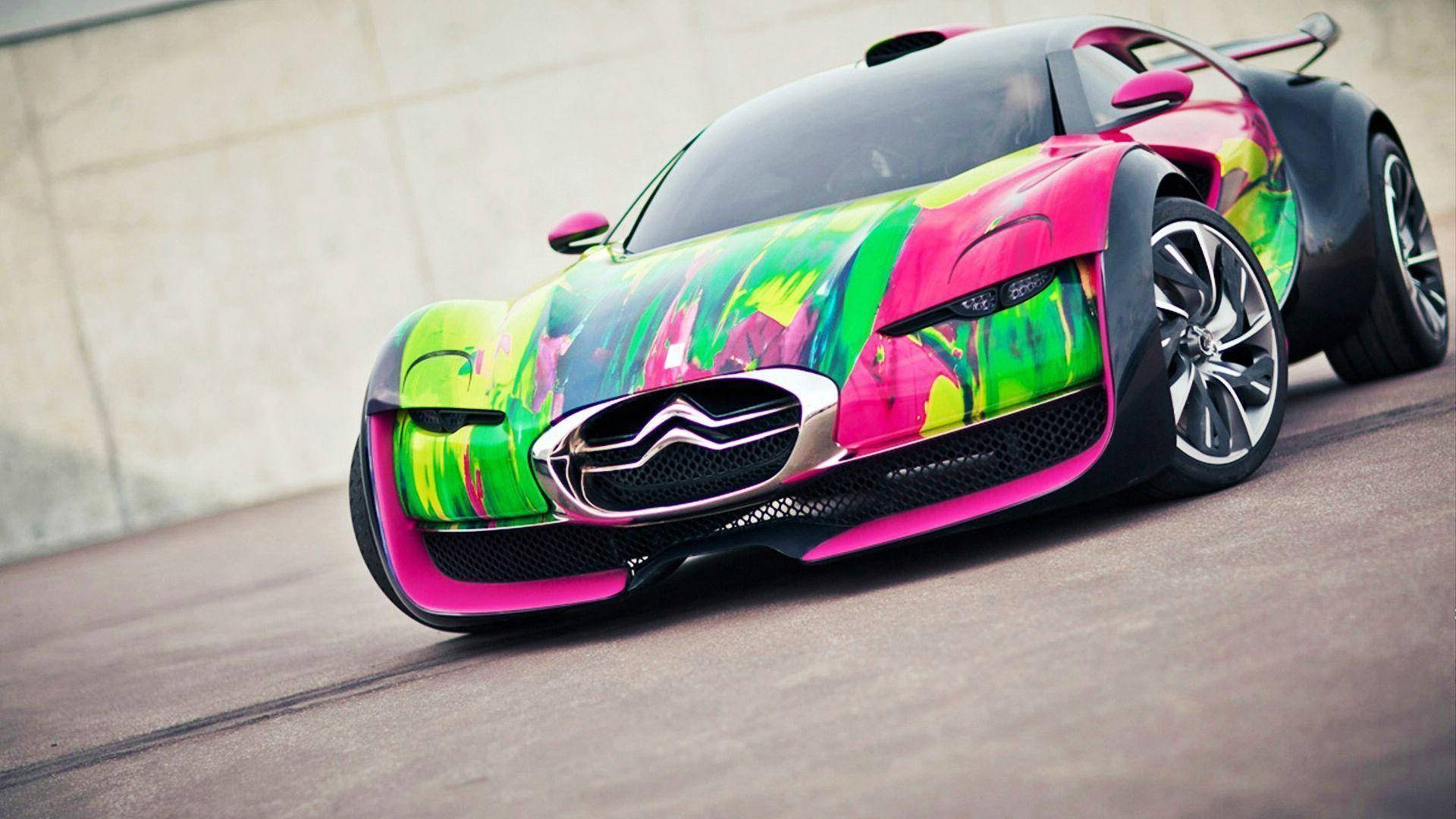 Feel The Speed With This Colorful Citroen Sports Car Background