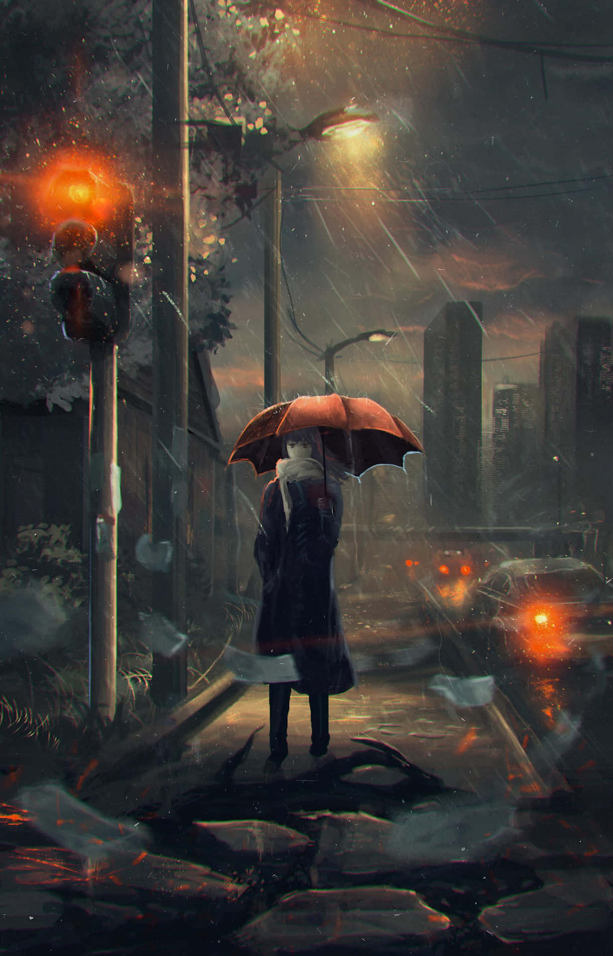 Feel The Thrill Of Falling In Love With Rain Anime Background