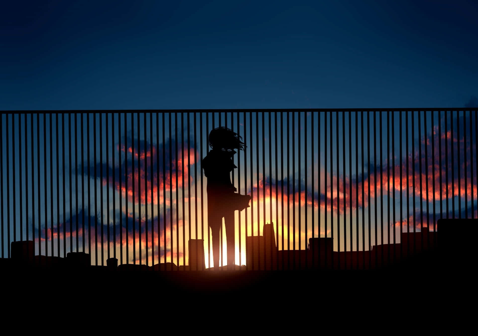 Feel The Warm Summer Sunset, Anime Style Background