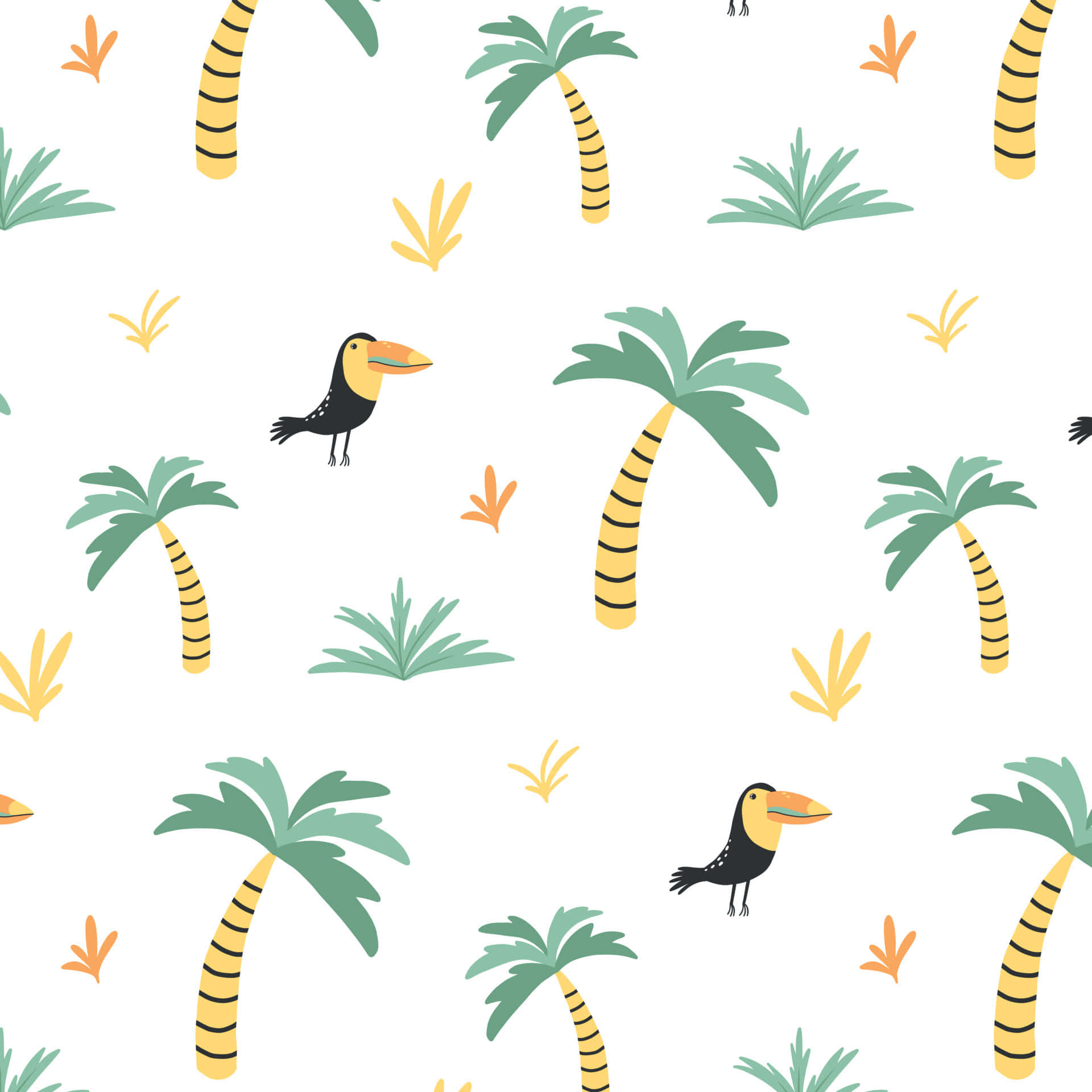 Feel The Warmth Of The Summer Sun With A Cute Palm Tree Background