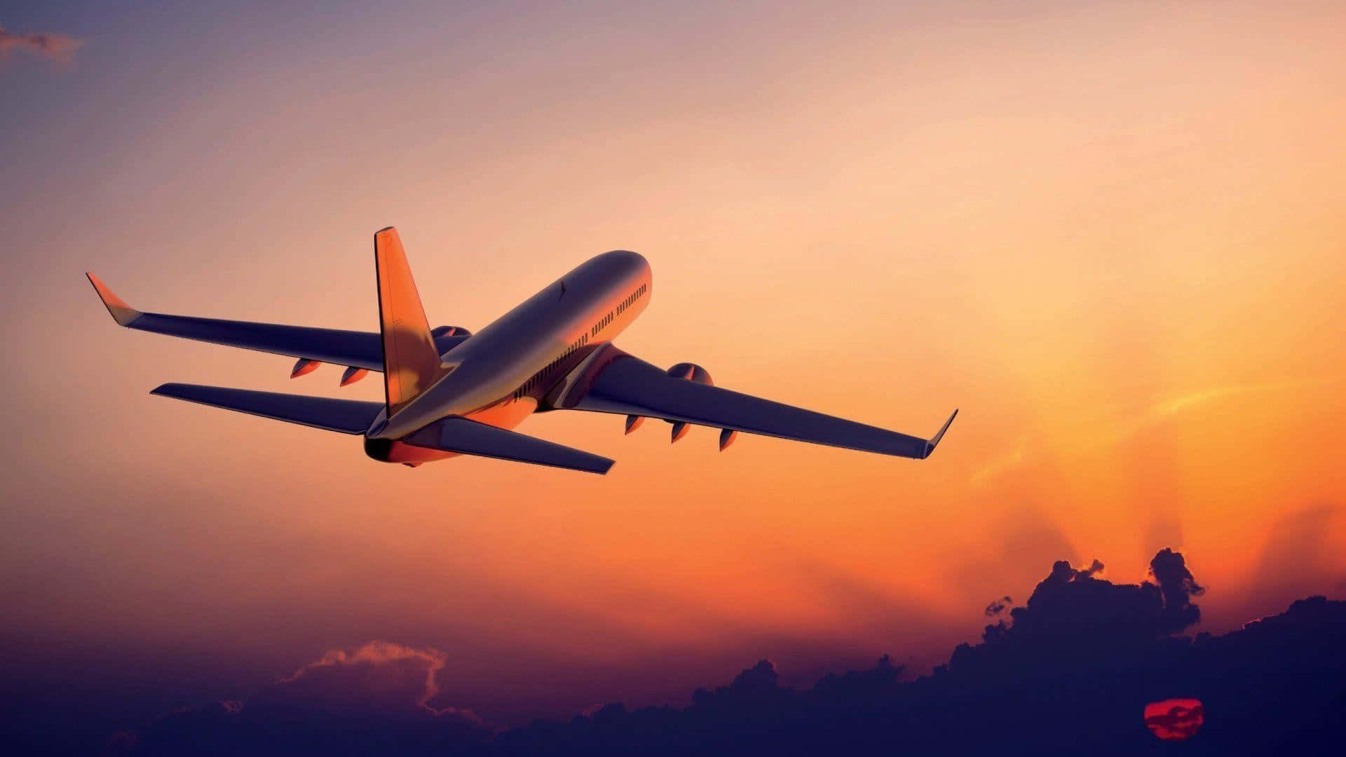 Feel The Wind In Your Hair With An Adventurous Pink Plane Flight. Background