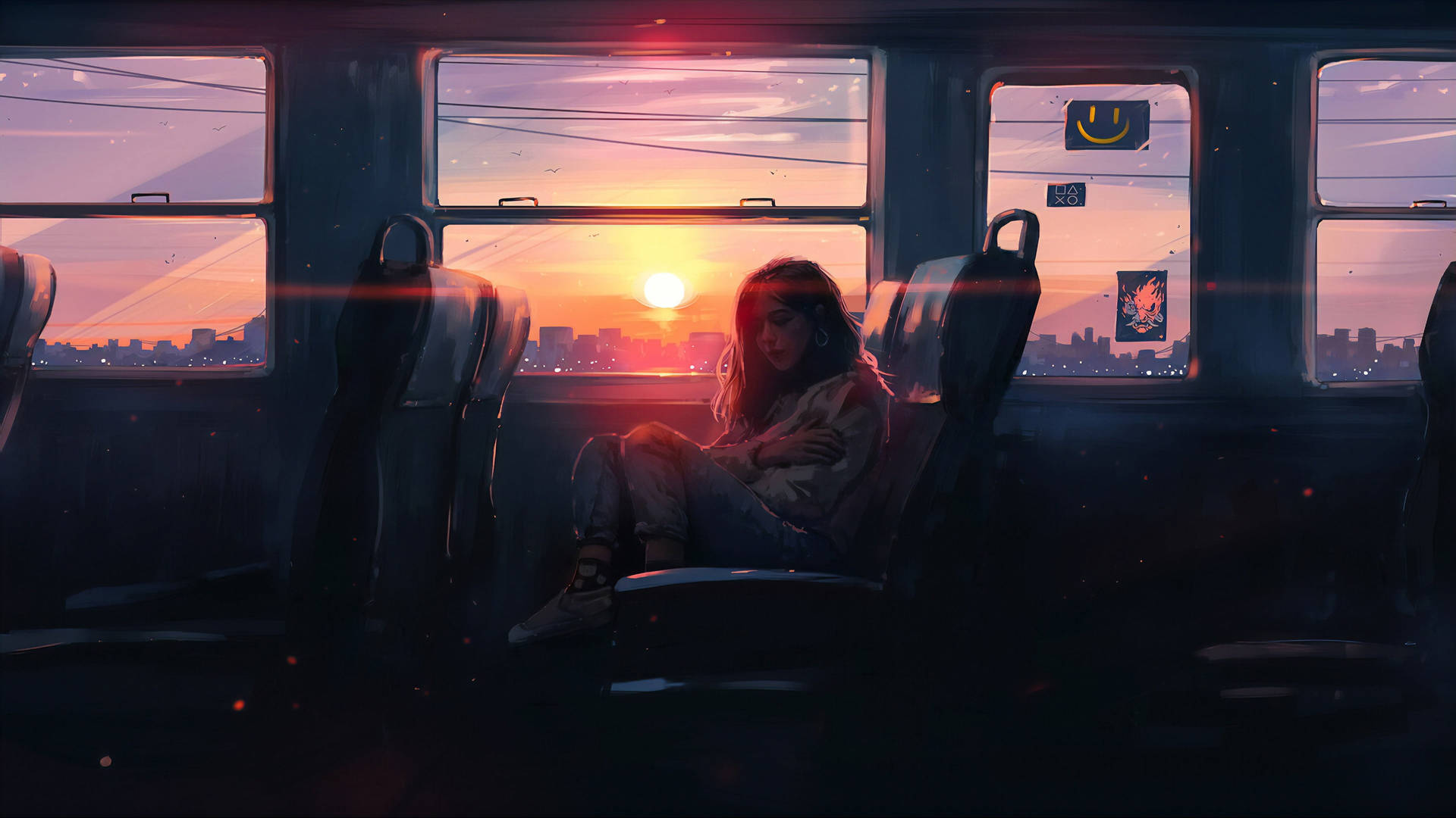 Feeling Alone In Train Background