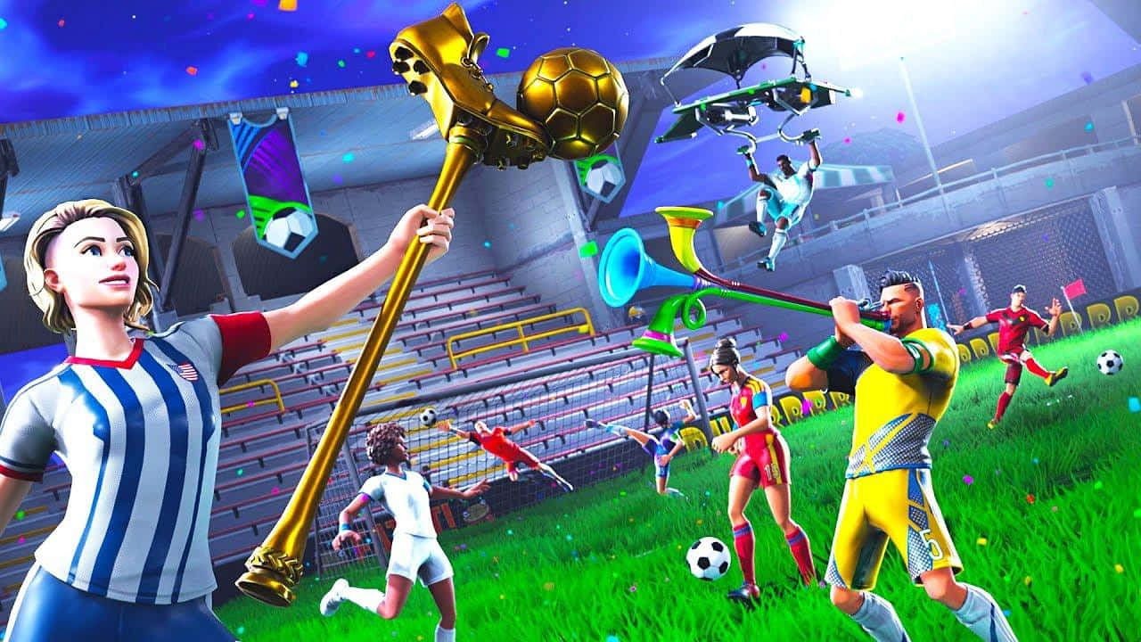 Feeling The Heat With Sweaty Soccer Skin Background