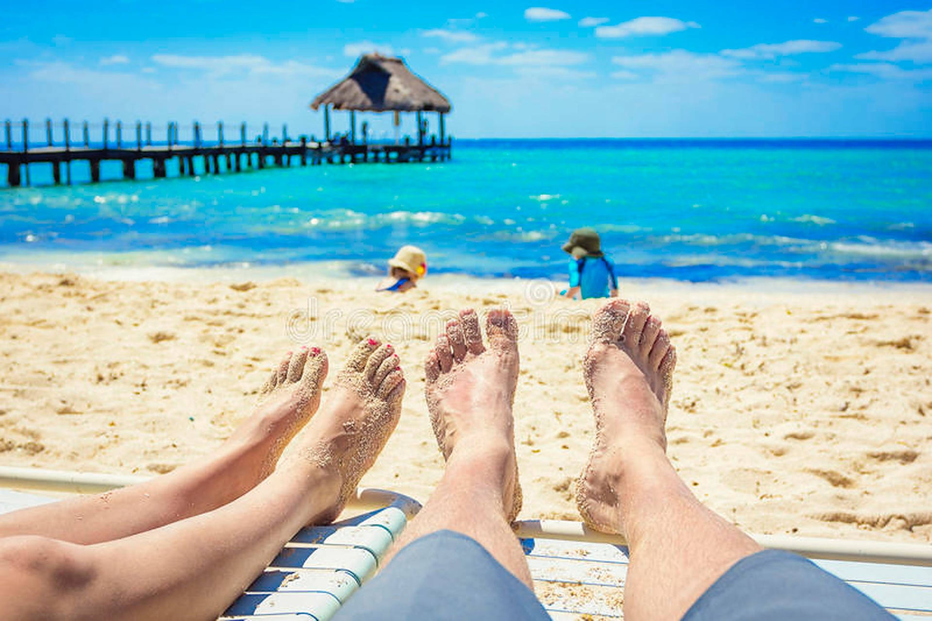 Feet Picture Vacation At Beach Background