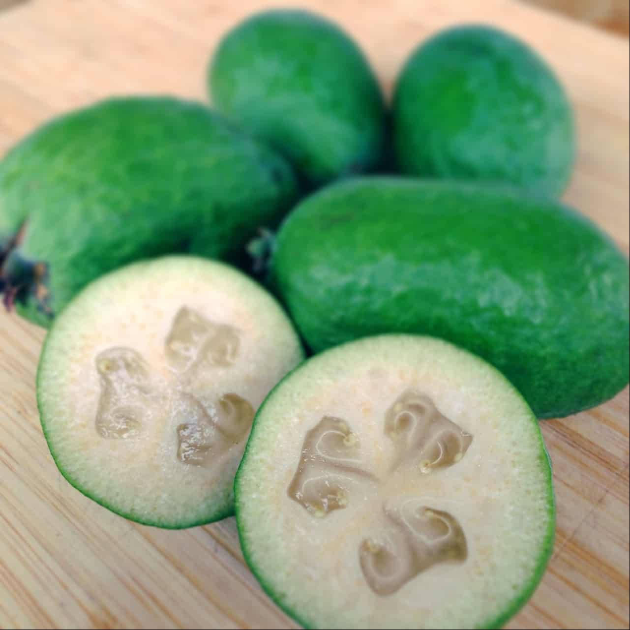 Feijoas In A Wooden Table Background