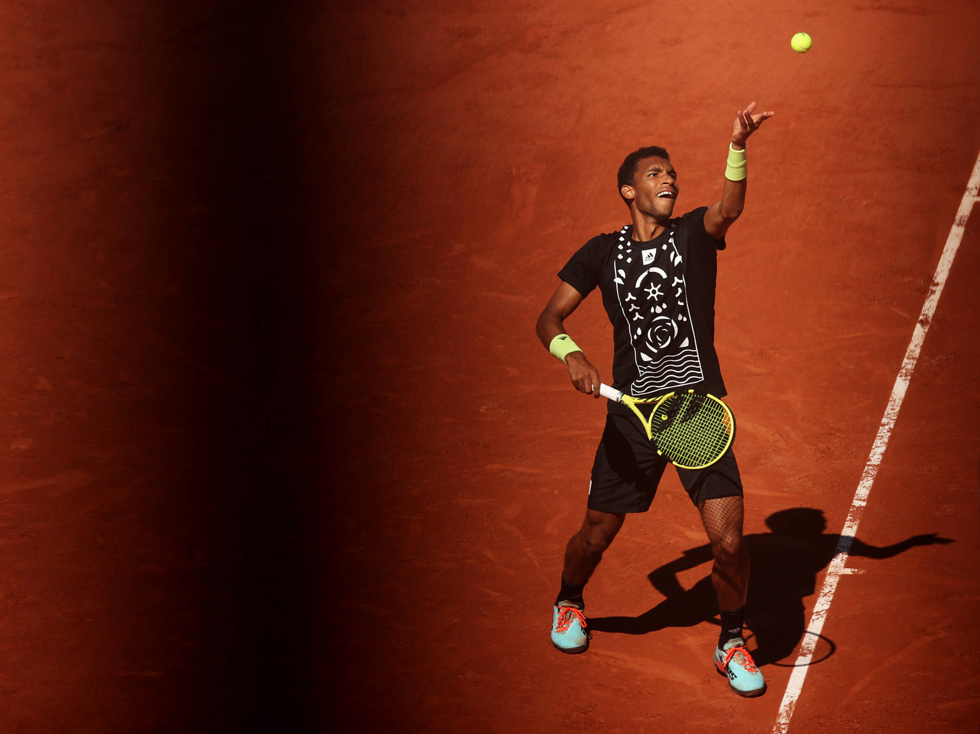 Felix Auger Aliassime Throwing Ball To Serve