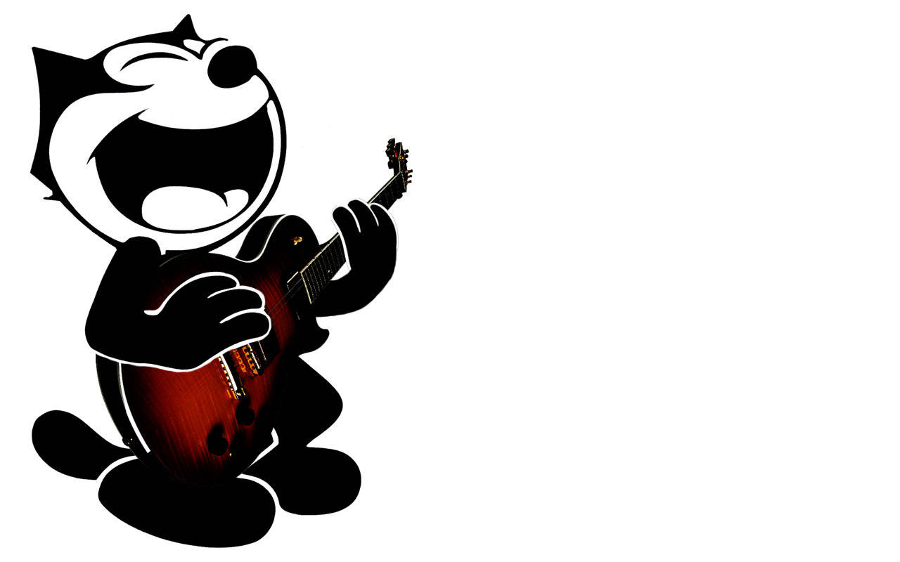 Felix The Cat Playing Guitar Background