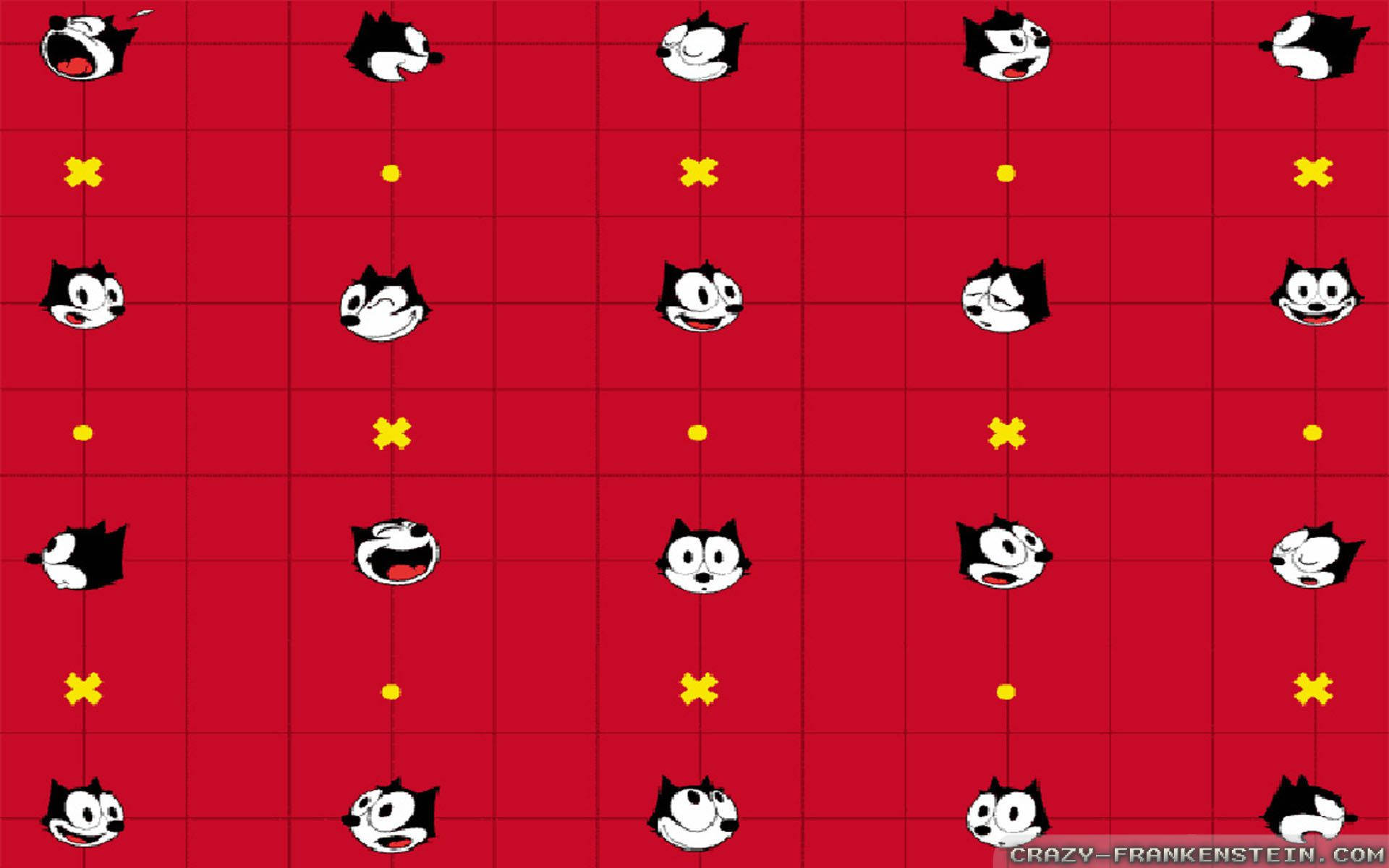 Felix The Cat Red Tile Pattern Background