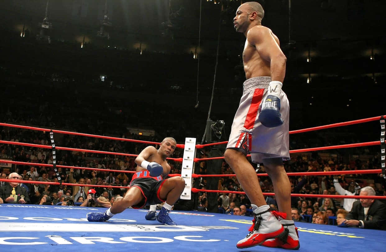 Felix Trinidad Seen Being Knocked Down Background