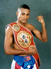 Felix Trinidad With A Belt Background