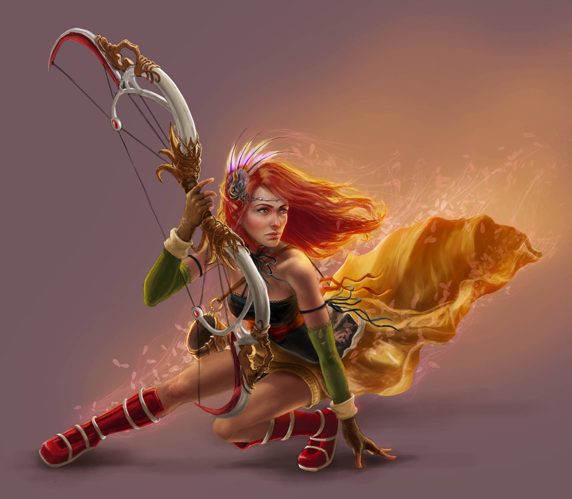 Female Archery Art Background