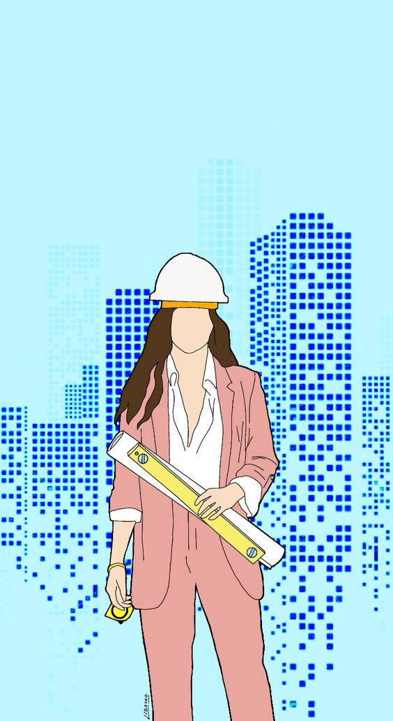 Female Civil Engineering Professional Phone Background