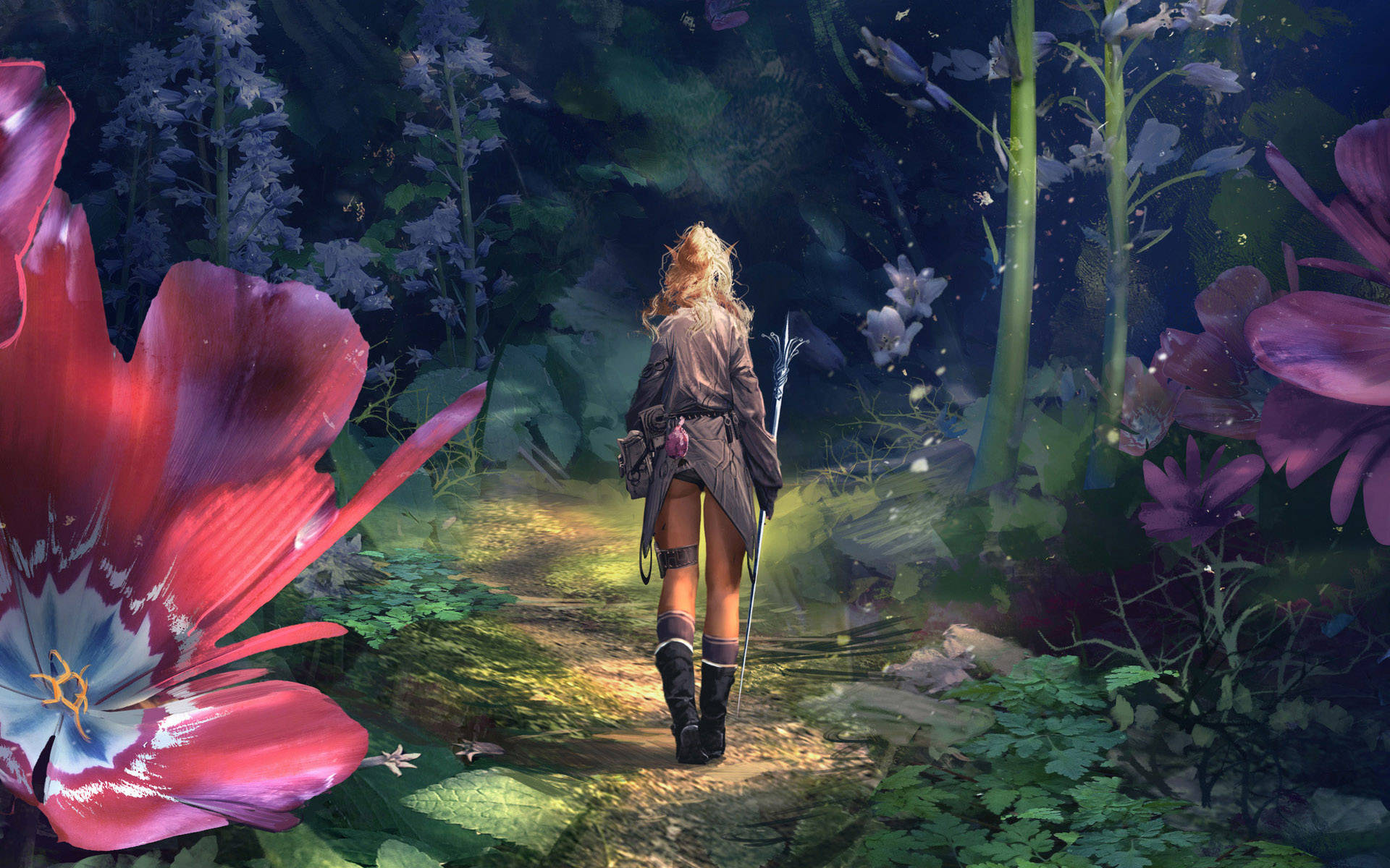 Female Elf Fantasy Art Background
