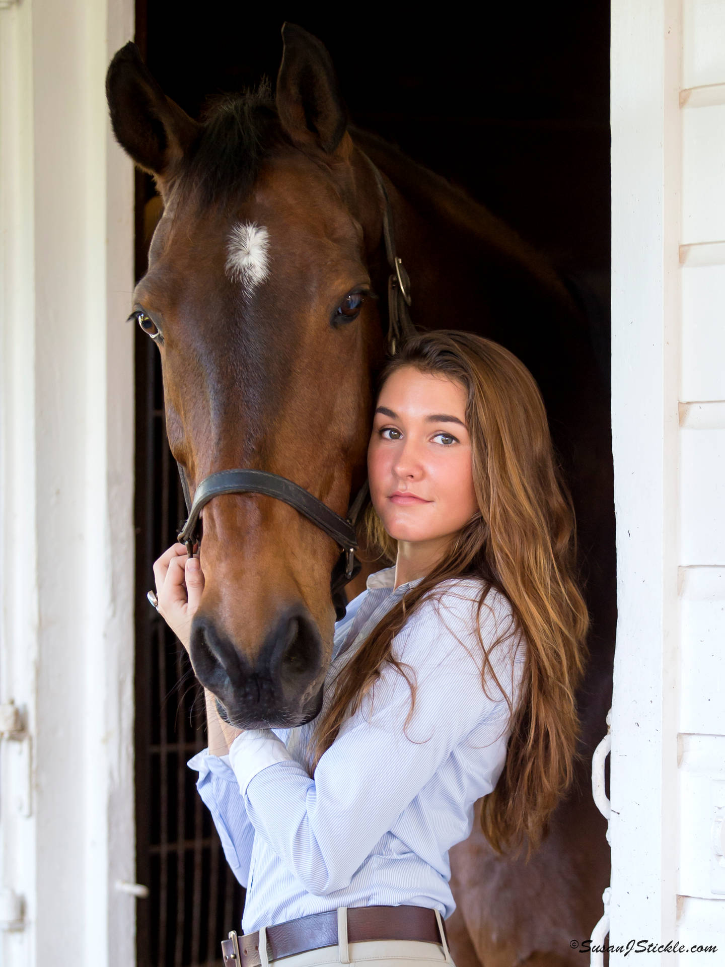 Female Equestrian Ayden Uhlir With Her Horse Background