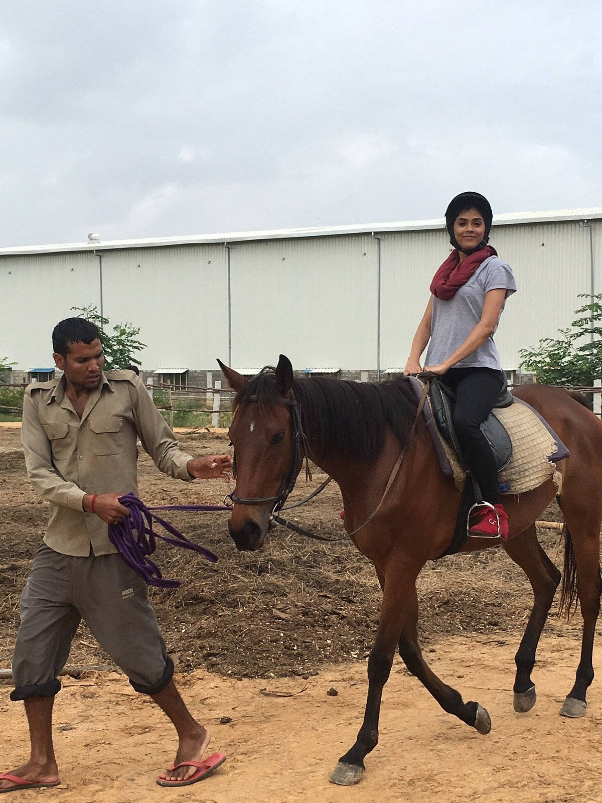 Female Equestrian Casual Horseback Ride Background