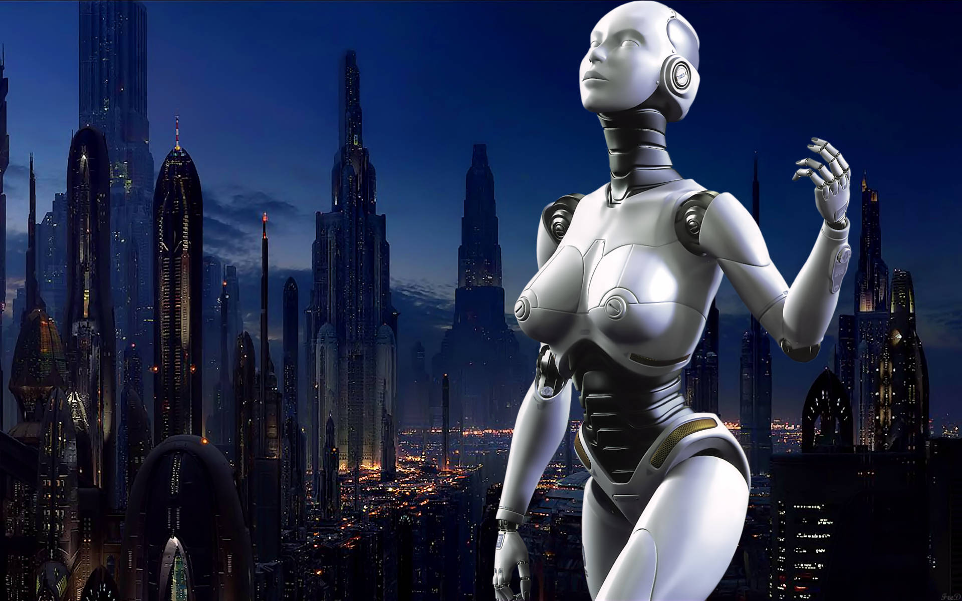 Female Humanoid Robot Background