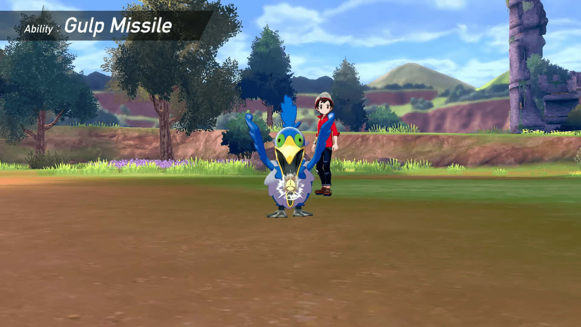 Female Pokémon Trainer With Cramorant Background