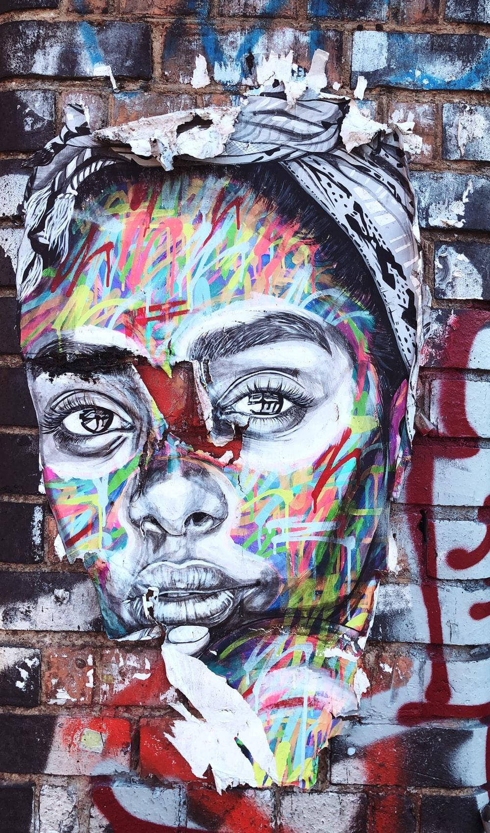 Female Portrait Graffiti Iphone Background