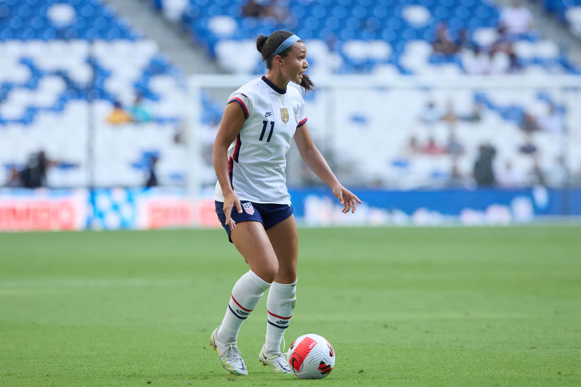 Female Soccer Player Action Shot