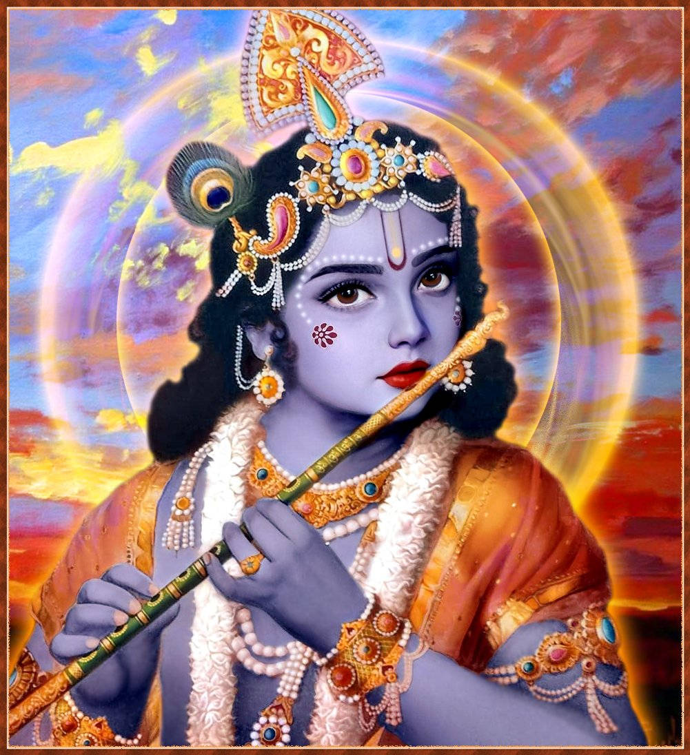 Feminine Lord Krishna 3d Background