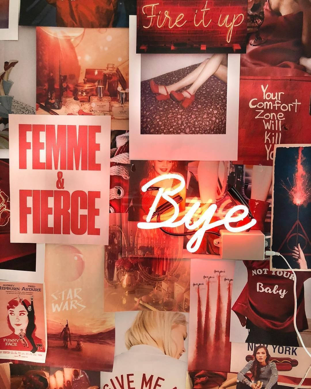 Femme And Fierce Red Aesthetic Iphone Background
