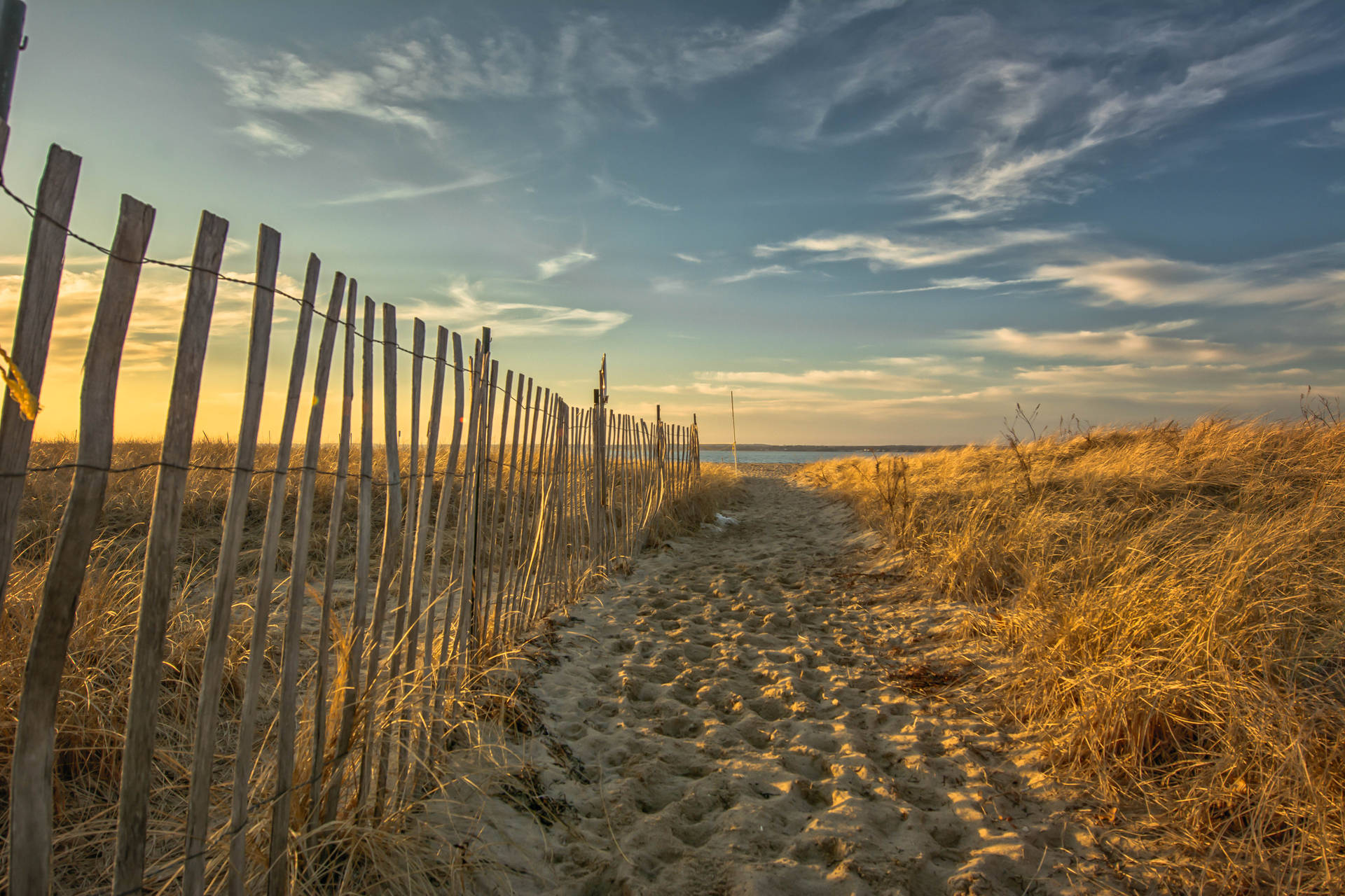 Fences And Sand In Rhode Island's Beach