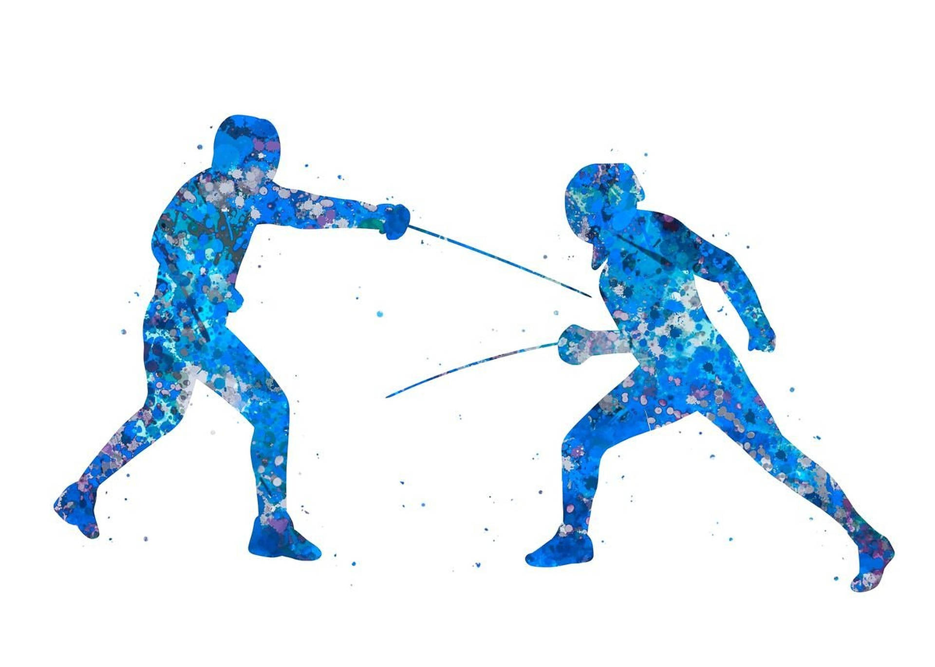 Fencing Blue Splash Art Background