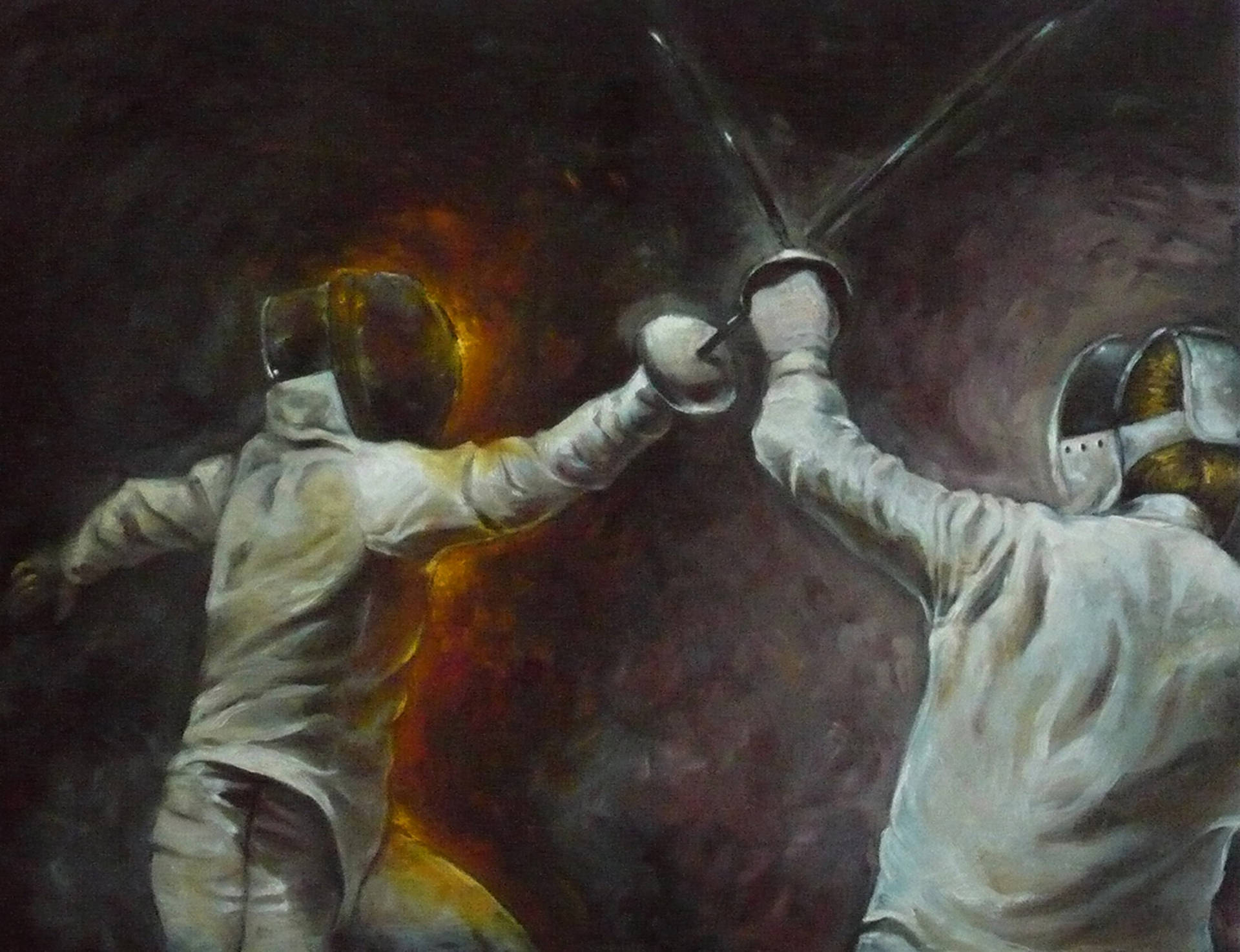 Fencing Sport Painting