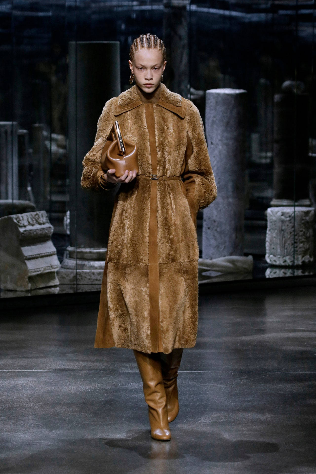 Fendi Brown Fur Dress Background