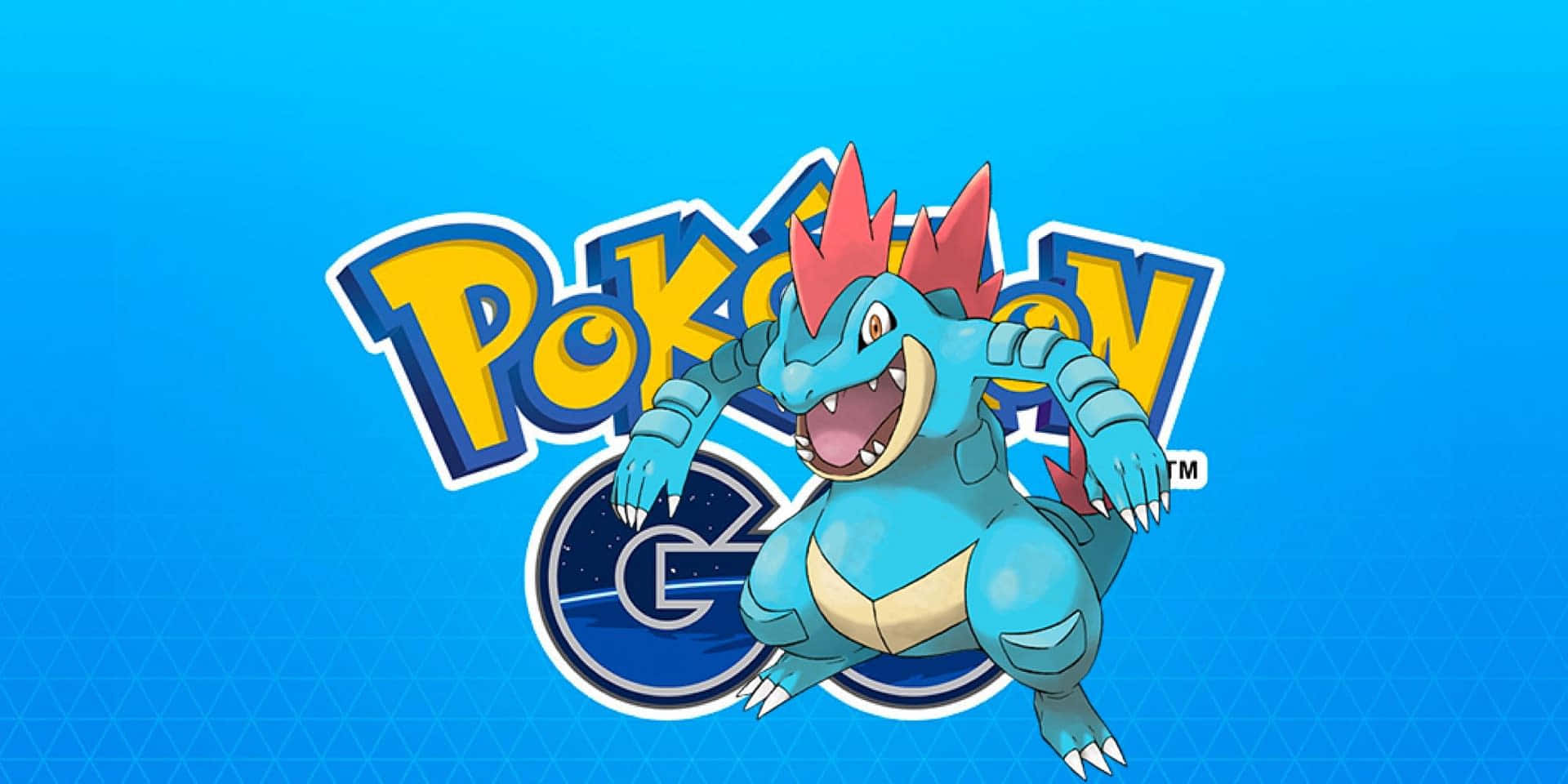 Feraligatr In Front Of Pokémon Go Logo Background