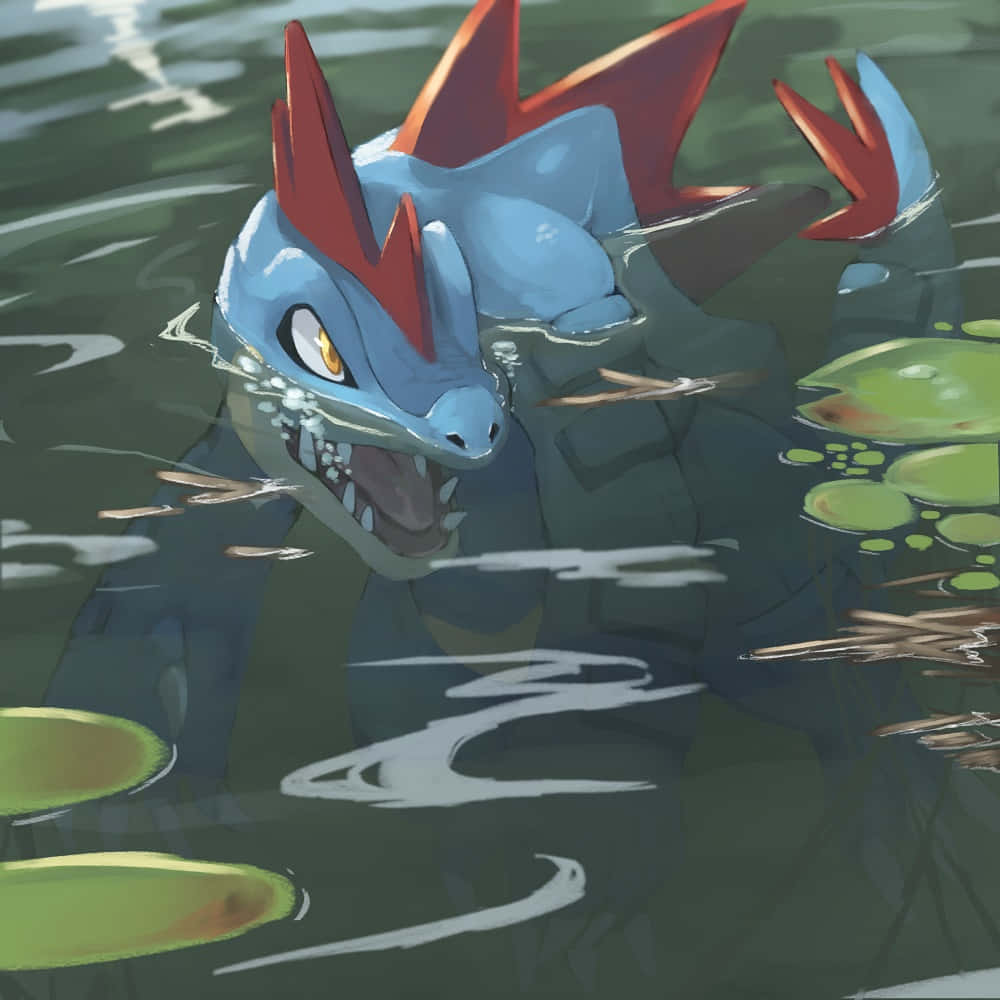 Feraligatr Waiting To Attack Background