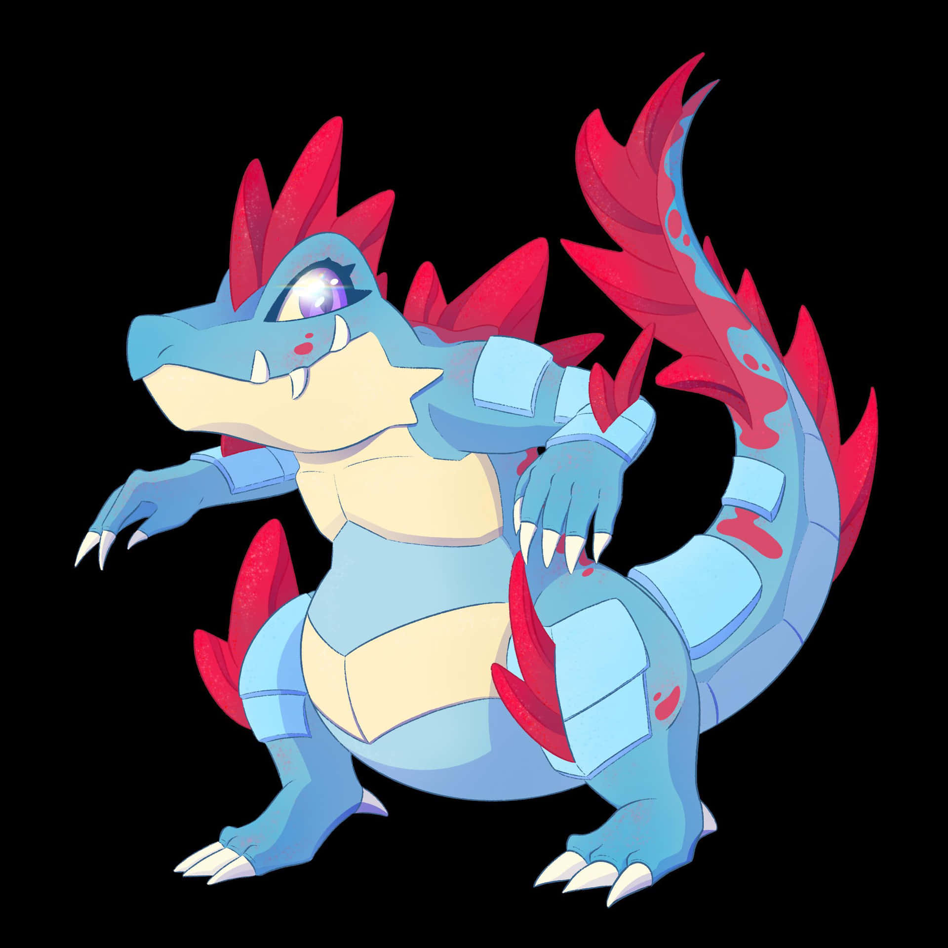 Feraligatr With Sparkling Eyes Background