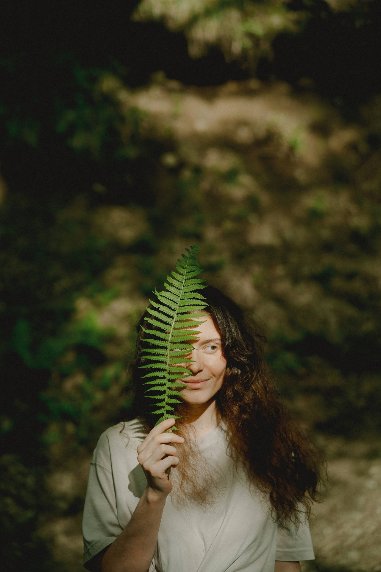 Fern Leaf Woman Plant Aesthetic Background