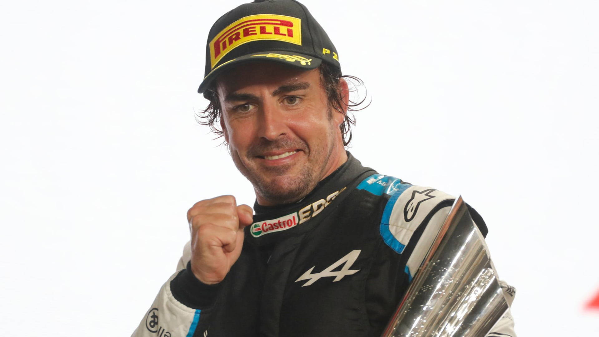 Fernando Alonso Celebrating Victory In Formula 1 Race