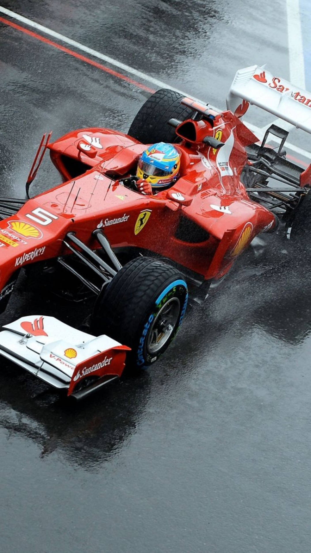 Fernando Alonso On Red Ferrari Phone