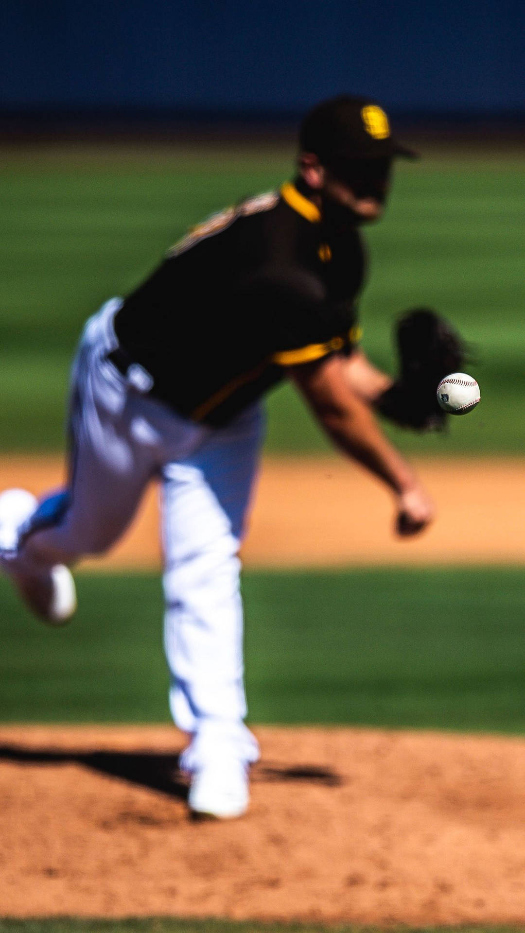 Fernando Tatis Jr. Action Shot During A Baseball Game Background