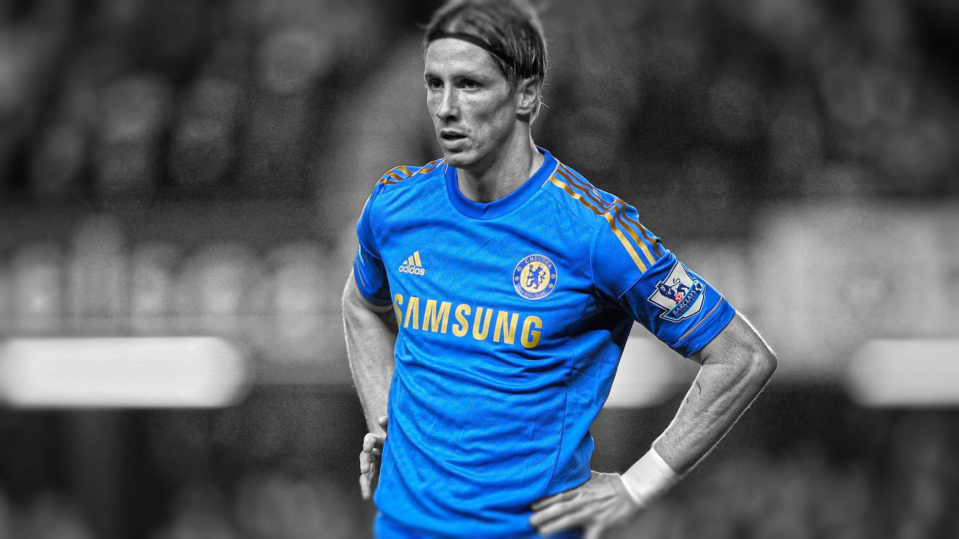 Fernando Torres In Blue Jersey Background