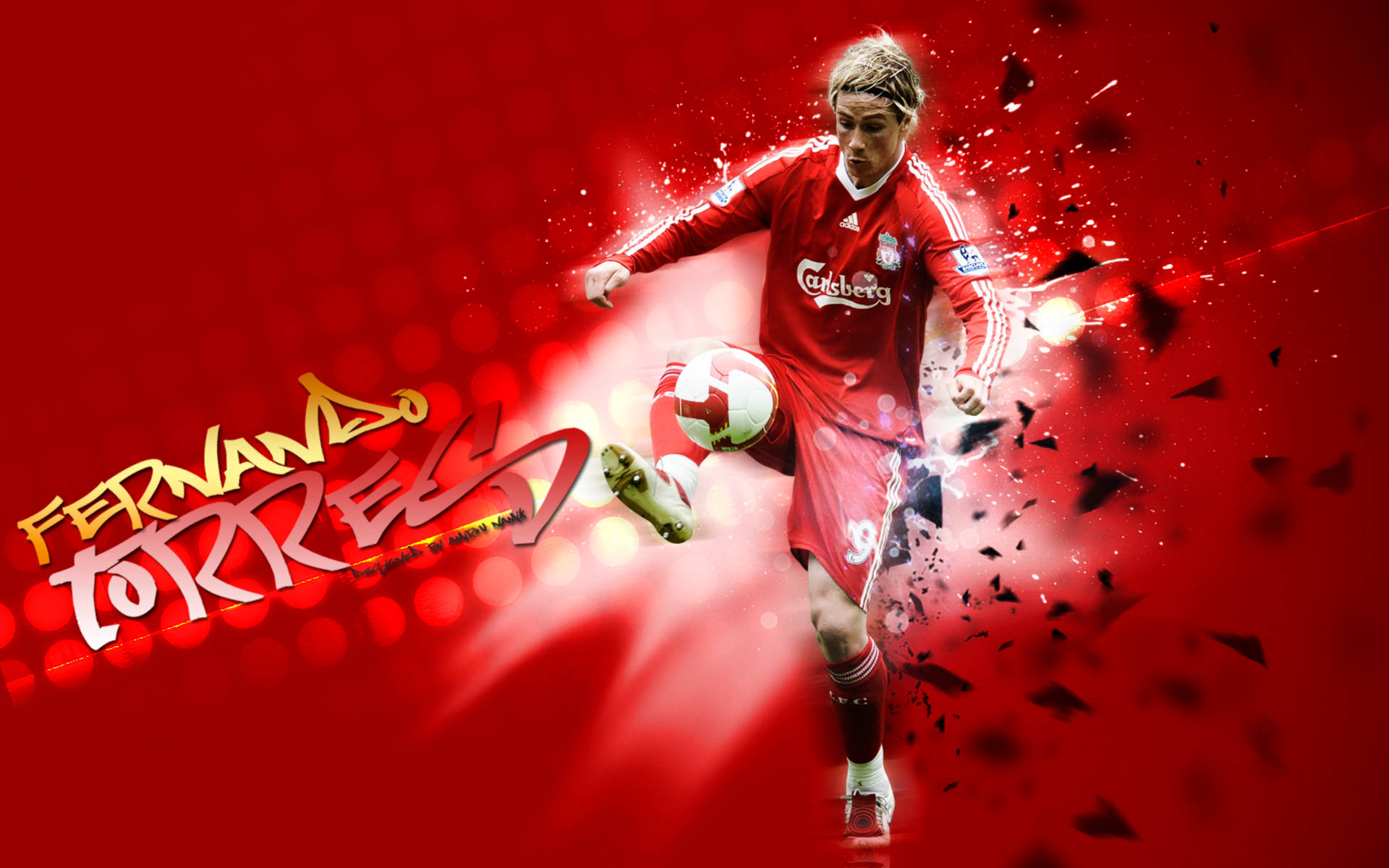 Fernando Torres Poster In Red Background
