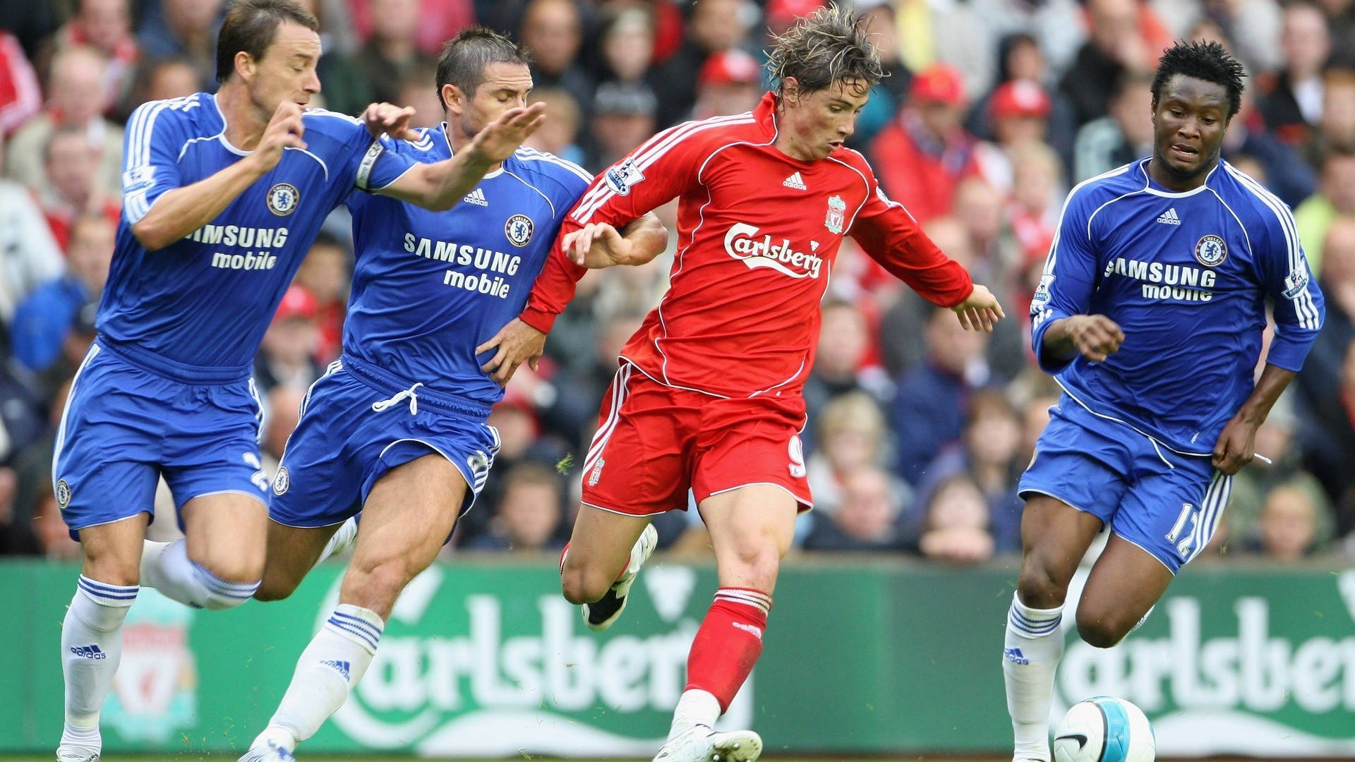 Fernando Torres With An Opponents Background