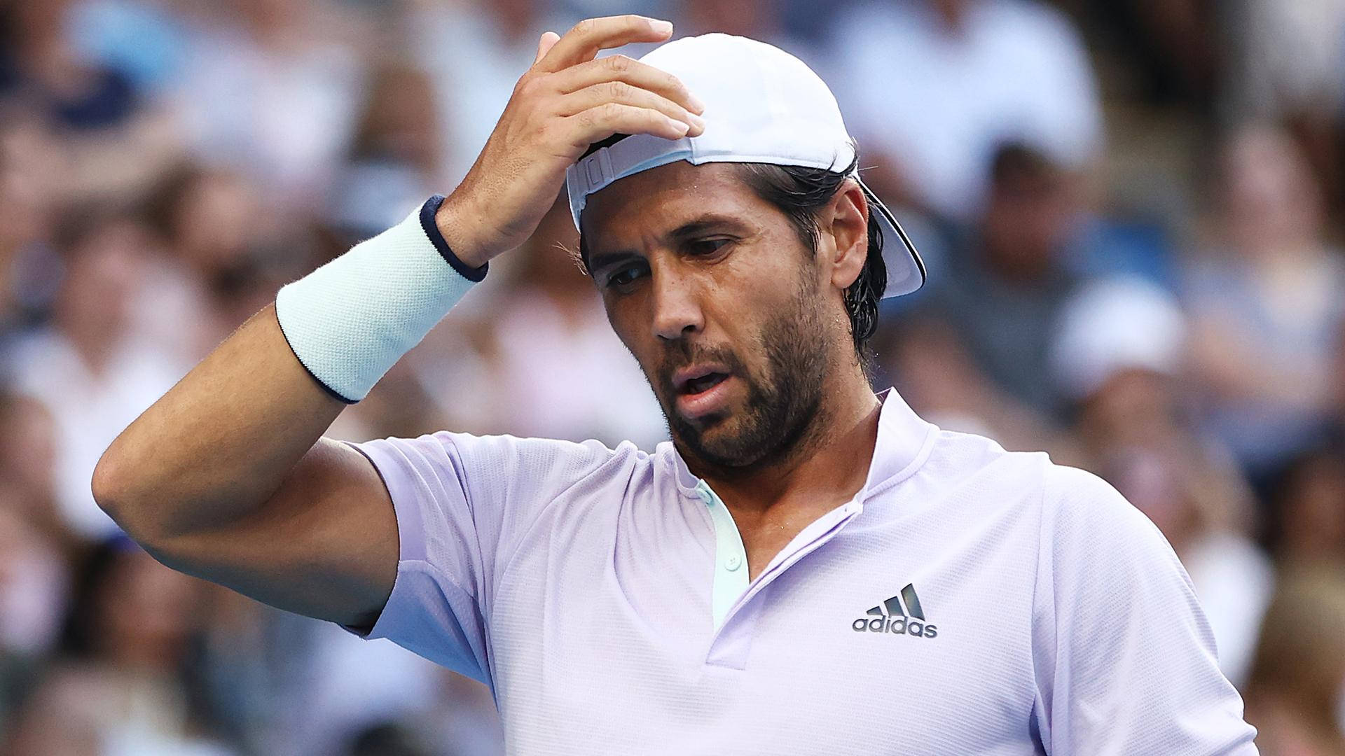 Fernando Verdasco Rubbing Forehead Background